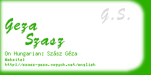 geza szasz business card