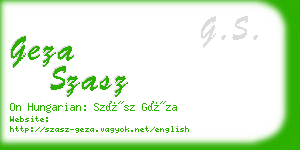 geza szasz business card